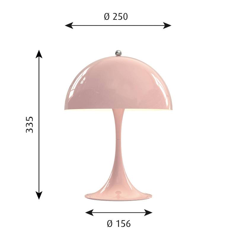 Louis Poulsen Panthella Mini LED-Tischlampe rosé von Louis Poulsen