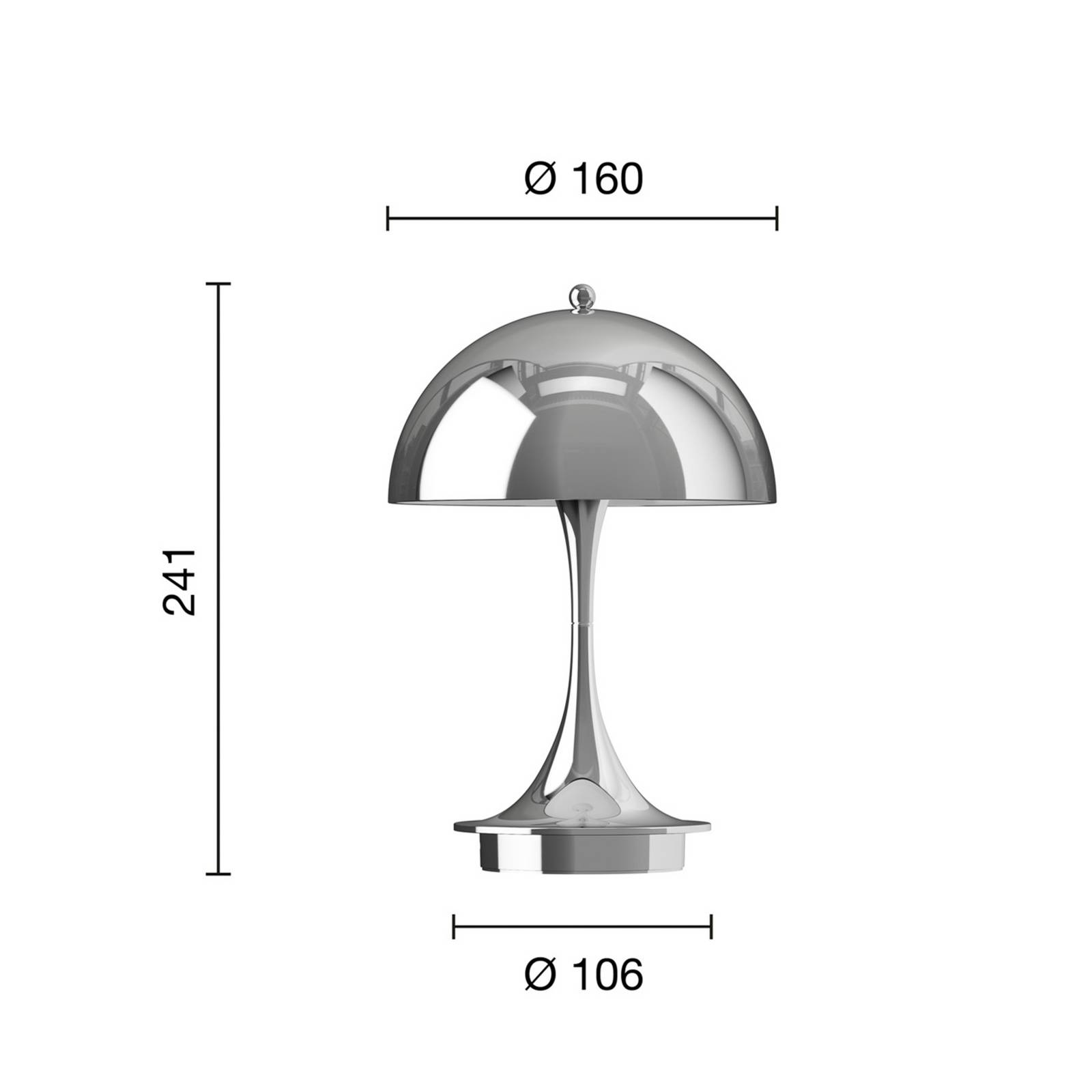 Louis Poulsen Panthella Portable 160 V3, chromfarben Louis Poulsen Panthella Portable 160 V3, chromfarben von Louis Poulsen