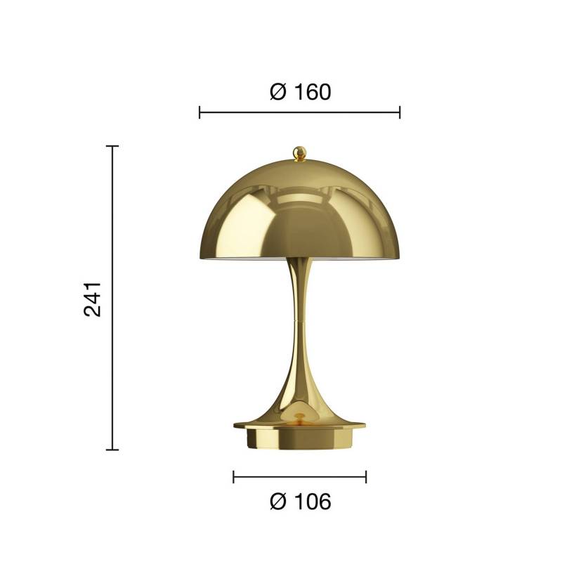 Louis Poulsen Panthella Portable 160 V3, messingfarben von Louis Poulsen
