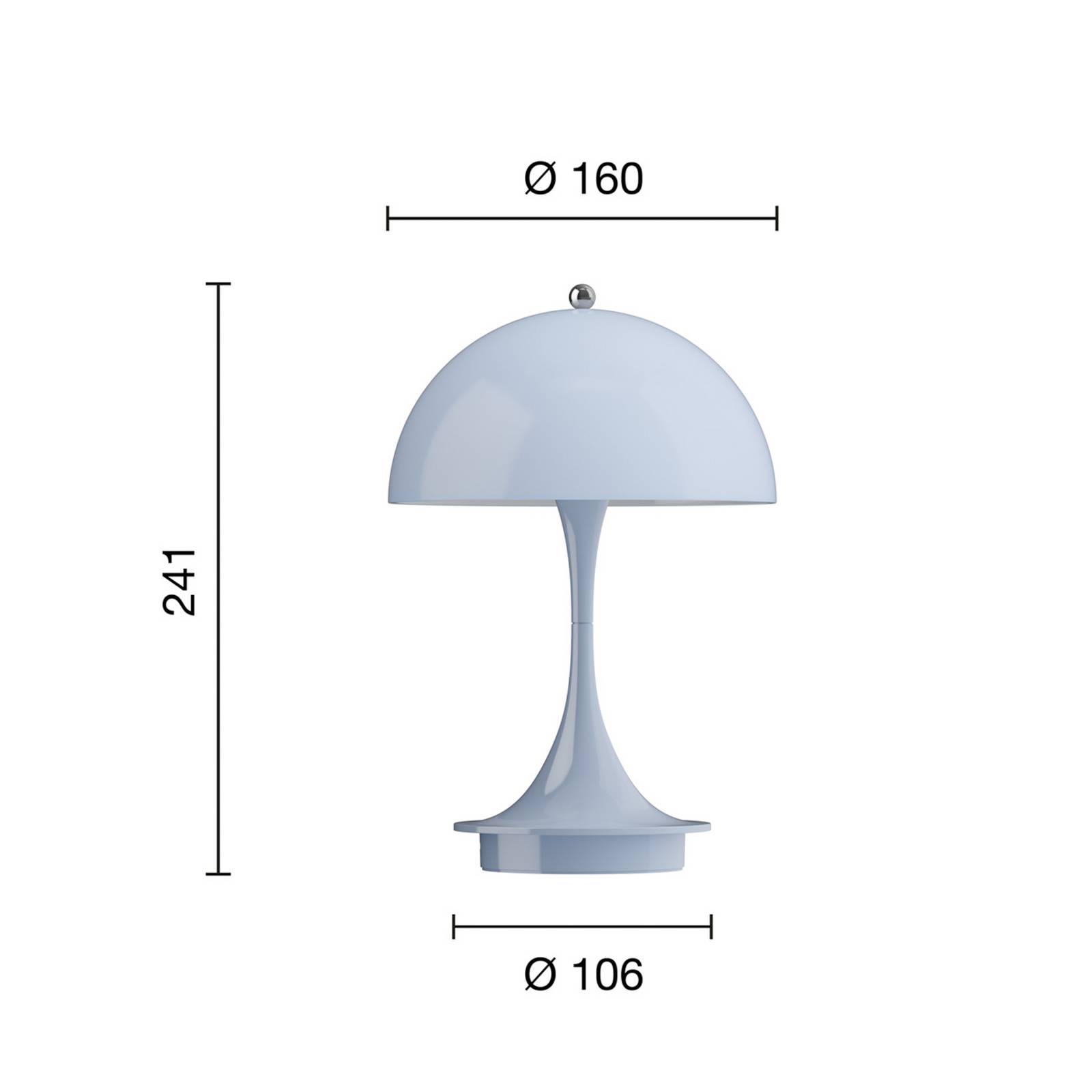 Louis Poulsen Panthella Portable 160 V3, opal hellblau Louis Poulsen Panthella Portable 160 V3, opal hellblau von Louis Poulsen