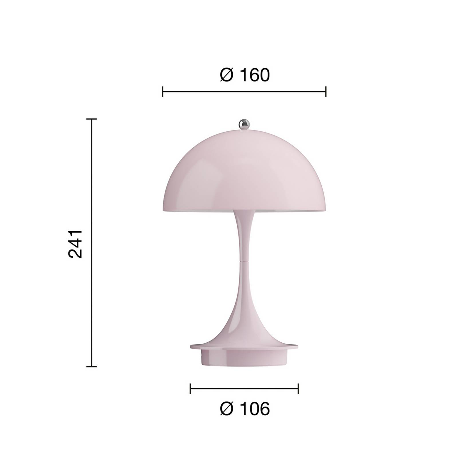 Louis Poulsen Panthella Portable 160 V3, opal hellrosa Louis Poulsen Panthella Portable 160 V3, opal hellrosa von Louis Poulsen