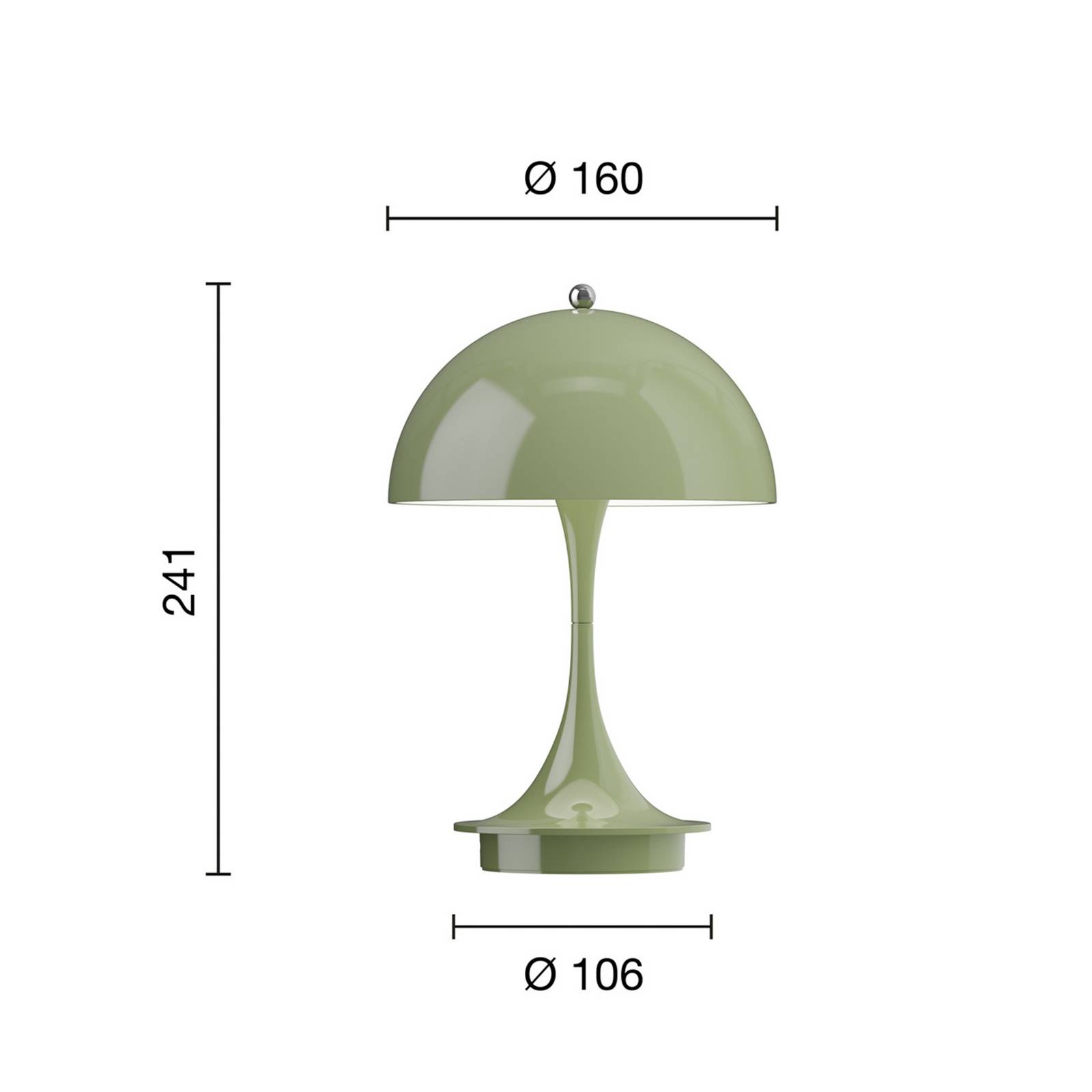 Louis Poulsen Panthella Portable 160 V3, opaque moosgrün Louis Poulsen Panthella Portable 160 V3, opaque moosgrün von Louis Poulsen