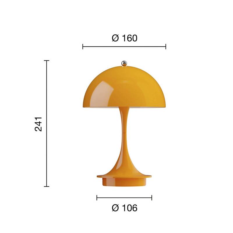 Louis Poulsen Panthella Portable 160 V3, opaque orange von Louis Poulsen