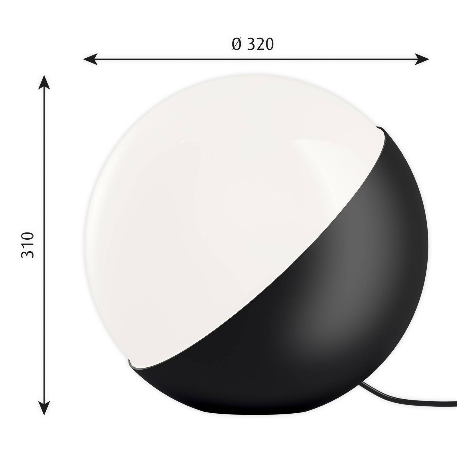 Louis Poulsen VL Studio Tischlampe schwarz, Ø 32cm von Louis Poulsen