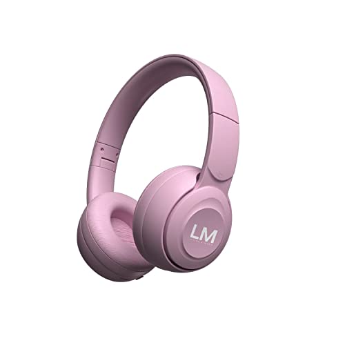 Louise & Mann 2 Bluetooth Kopfhörer Over-Ear, Kabellos Kopfhörer, Hi-Fi Stereo, Kopfhörer mit Mikrofon, Faltbares Headset, weiche Ohrpolster für iPhone/Android/PC/Laptop/TV (Rosa) von Louise & Mann