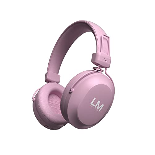 Louise & Mann 5 Bluetooth Kopfhörer Over-Ear, Kabellos Kopfhörer, Hi-Fi Stereo, Kopfhörer mit Mikrofon, Faltbares Headset, weiche Ohrpolster für iPhone/Android/PC/Laptop/TV (Rosa) von Louise & Mann
