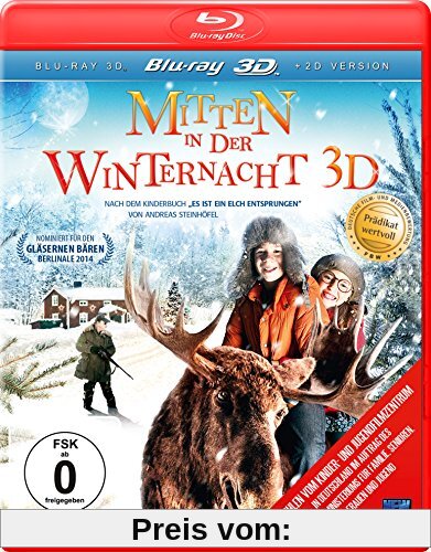 Mitten in der Winternacht 3D (inkl. 2D Version) (nach dem Roman Es ist ein Elch entsprungen von Andreas Steinhöfel)  [3D Blu-ray] von Lourens Blok