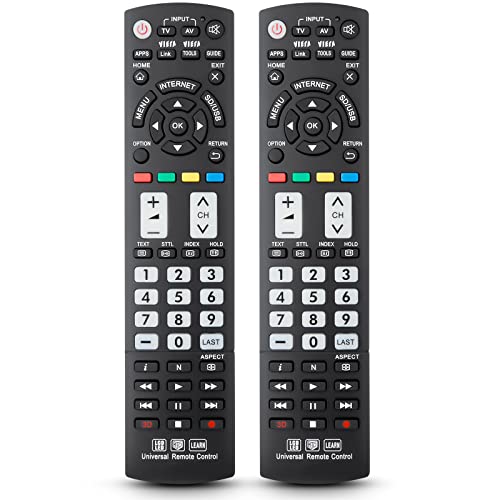 (2 Pack) Ersatzfernbedienung für Panasonic TV, Universalfernbedienung für Panasonic Smart TVs (N2QAYB001010 N2QAYB001178 N2QAYB000487 N2QAYB001115 N2QAYB001180) von Loutoc