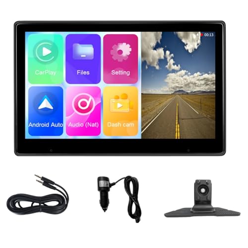 Louttary 10,1-Touchscreen, Kabelloses Carplay und Android Auto-, Tragbarer Auto-Multimediaplayer, 4K-DVR-Dashcam Ohne Kamera Louttary 10,1-Touchscreen, Kabelloses Carplay und Android Auto-, Tragbarer Auto-Multimediaplayer, 4K-DVR-Dashcam Ohne Kamera von Louttary