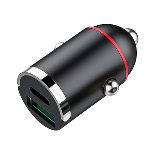Louttary 100 W Mini-USB-Autoladegerät mit Anschlüssen, Superschnelles Aufladen, Telefonladeadapter, Ladegerät, Steckdose, Feuerzeug, 12–24 V, Langlebig, Einfache Installation von Louttary