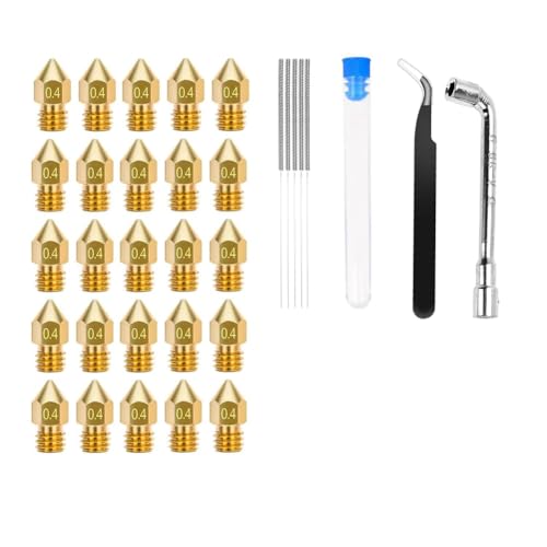 Louttary 25 Stück MK8-Düsen 0,4 Mm, Messingdüsen für 3D-Drucker, 3-Düse mit DIY-Werkzeug und Metall-Aufbewahrungsbox für 3, Langlebig, Einfach zu Verwenden Louttary 25 Stück MK8-Düsen 0,4 Mm, Messingdüsen für 3D-Drucker, 3-Düse mit DIY-Werkzeug und Metall-Aufbewahrungsbox für 3, Langlebig, Einfach zu Verwenden von Louttary