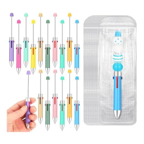 Louttary 4 in 1 Bunter Kunststoff-Perlenstift, Kreativer DIY-Stift, Perlenstift für Kinder, Studenten, Geschenke, Büro, Schulbedarf, Langlebig von Louttary