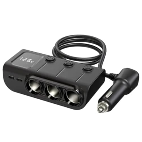Louttary Autoladegerät-Steckdosen-Splitter 3 Typ-C PD 36 W 3 USB-Schnellladeschalter 120 W Hochleistungsadapter Langlebig Einfach zu Bedienen Louttary Autoladegerät-Steckdosen-Splitter 3 Typ-C PD 36 W 3 USB-Schnellladeschalter 120 W Hochleistungsadapter Langlebig Einfach zu Bedienen von Louttary