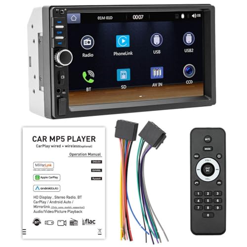 Louttary Autoradio 7-HD-Touchscreen-Autoradio CarPlay Android Auto Bluetooth-Stereo-Multimedia-Player FM Leistung Aux-Eingang, Langlebiges Feines Louttary Autoradio 7-HD-Touchscreen-Autoradio CarPlay Android Auto Bluetooth-Stereo-Multimedia-Player FM Leistung Aux-Eingang, Langlebiges Feines von Louttary
