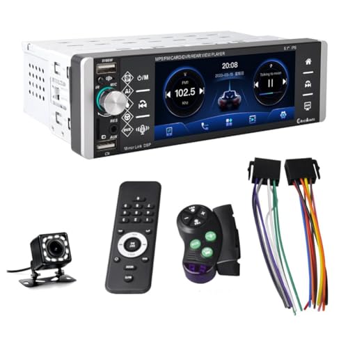 Louttary Einzel-Din-Touchscreen-Autoradio, Kabelloses CarPlay, Android Auto, 5,1-Autoradio, Bluetooth, FM, SWC, USB-Rückfahrkamera Louttary Einzel-Din-Touchscreen-Autoradio, Kabelloses CarPlay, Android Auto, 5,1-Autoradio, Bluetooth, FM, SWC, USB-Rückfahrkamera von Louttary