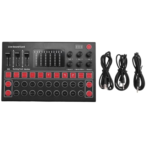 Louttary M9-Soundkarte, Live-Übertragungsausrüstung, Soundkarte mit Farblichtern, Kompatibel mit Multi-Plattform-Live-Gesang Louttary M9-Soundkarte, Live-Übertragungsausrüstung, Soundkarte mit Farblichtern, Kompatibel mit Multi-Plattform-Live-Gesang von Louttary