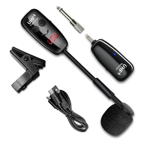 Louttary Professioneller Kabelloser Mikrofonsender für Bühnenauftritte, Mikrofonsender für Saxophon, Kabelloser Mikrofon-Tonabnehmer Louttary Professioneller Kabelloser Mikrofonsender für Bühnenauftritte, Mikrofonsender für Saxophon, Kabelloser Mikrofon-Tonabnehmer von Louttary