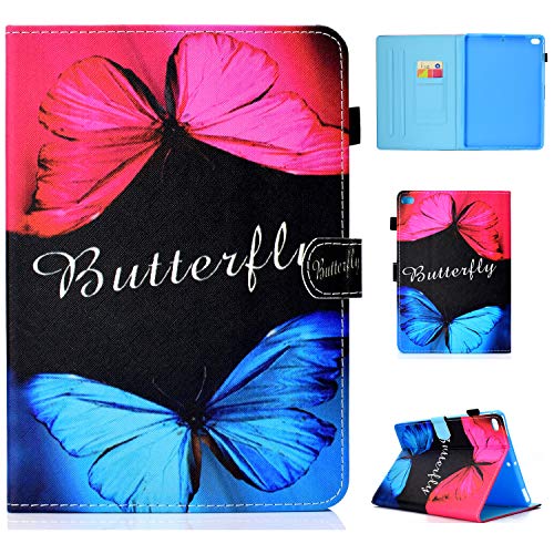 Succtop Kompatibel mit Hülle iPad 9.7 2017/2018 6/5 Generation, Cover Case iPad 9.7 Hülle/iPad Air/Air 2 Auto Schlaf/Wach Schutzhülle für iPad 9.7" 2017/2018 iPad Air/Air 2, Rot Blau Schmetterling von LovRug