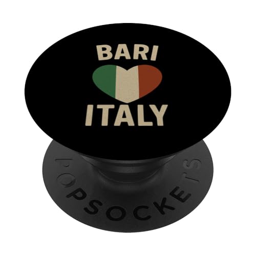 Bari Italien Apulien Liebhaber Italienische Flagge Herz PopSockets Klebender PopGrip von Love Italia Italy Flag Designs Proud Italian Roots