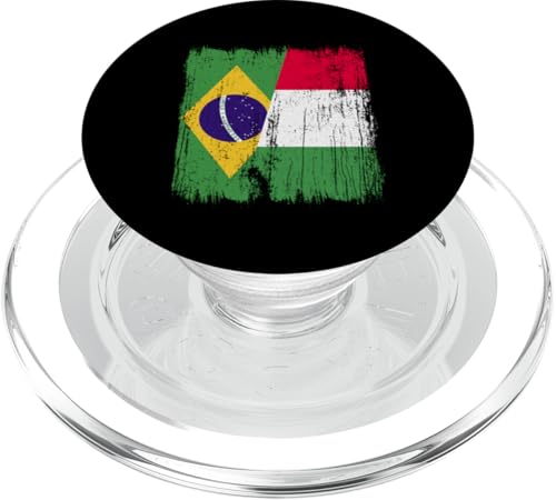 Brasilien, Italien, halbe Flagge, stolz, brasilianischer italienischer St PopSockets PopGrip für MagSafe Brasilien, Italien, halbe Flagge, stolz, brasilianischer italienischer St PopSockets PopGrip für MagSafe von Love Italia Italy Flag Designs Proud Italian Roots