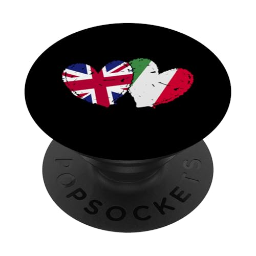 Britische Italien-Flagge, Herzen, britisches italienisches Erbe PopSockets Klebender PopGrip Britische Italien-Flagge, Herzen, britisches italienisches Erbe PopSockets Klebender PopGrip von Love Italia Italy Flag Designs Proud Italian Roots