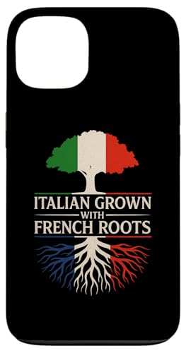 Italienisch gewachsen mit französischen Wurzeln, italienisches Erbe Hülle für iPhone 13 von Love Italia Italy Flag Designs Proud Italian Roots