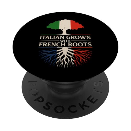 Italienisch gewachsen mit französischen Wurzeln, italienisches Erbe PopSockets Klebender PopGrip Italienisch gewachsen mit französischen Wurzeln, italienisches Erbe PopSockets Klebender PopGrip von Love Italia Italy Flag Designs Proud Italian Roots