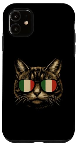 Italienische Katzenliebhaber-Sonnenbrille mit italienischer Flagge für Katzenbesitzer Hülle für iPhone 11 Italienische Katzenliebhaber-Sonnenbrille mit italienischer Flagge für Katzenbesitzer Hülle für iPhone 11 von Love Italia Italy Flag Designs Proud Italian Roots