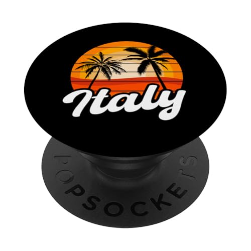 Italienisches Retro-Design, italienischer Strand-Sonnenuntergang PopSockets Klebender PopGrip Italienisches Retro-Design, italienischer Strand-Sonnenuntergang PopSockets Klebender PopGrip von Love Italia Italy Flag Designs Proud Italian Roots