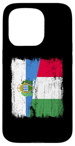 San Marino Italien halbe Flagge Proud San Marino Italian Pride Hülle für iPhone 15 Pro von Love Italia Italy Flag Designs Proud Italian Roots