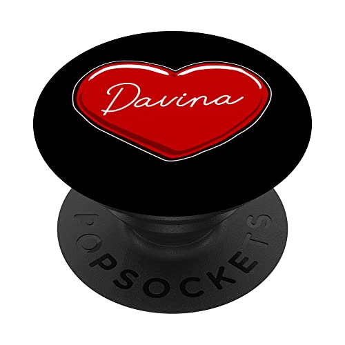 Handgezeichnetes Herz Davina – Vorname Herzen I Love Davina PopSockets mit austauschbarem PopGrip von Love Personalized Hearts