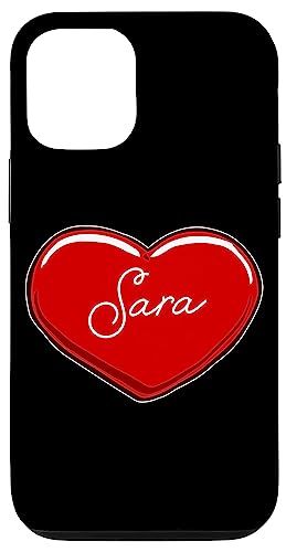 Hülle für iPhone 12/12 Pro Handgezeichnetes Herz Sara – Vornamen-Herzen I Love Sara von Love Personalized Hearts