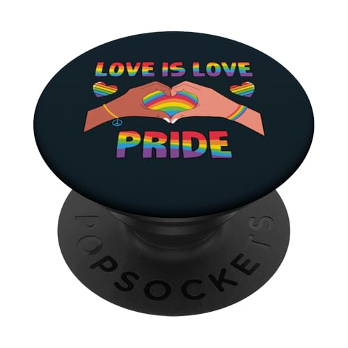 Celebrate Love And Pride - Rainbow Heart Peace LOVE LGBTQ PopSockets Klebender PopGrip von Love Unboxed Apparel.USA