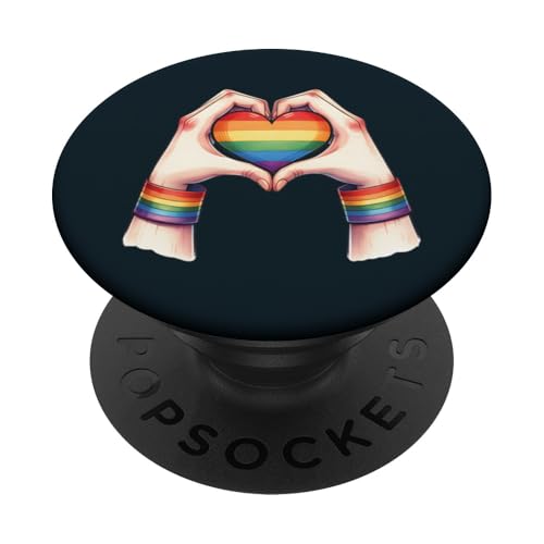 Celebrate Love And Pride - Rainbow Heart Peace LOVE LGBTQ PopSockets Klebender PopGrip von Love Unboxed Apparel.USA