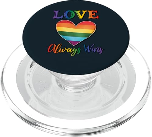 Celebrate Love And Pride - Rainbow Heart Peace LOVE LGBTQ PopSockets PopGrip für MagSafe von Love Unboxed Apparel.USA