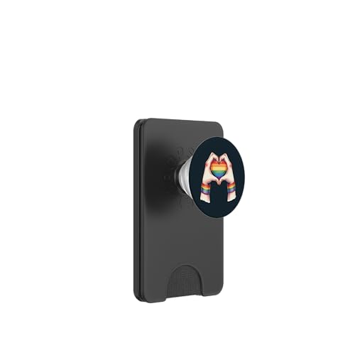 Celebrate Love And Pride - Rainbow Heart Peace LOVE LGBTQ PopSockets PopWallet für MagSafe von Love Unboxed Apparel.USA