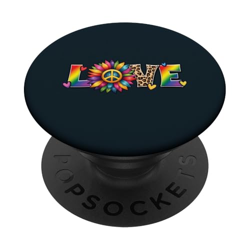 Celebrate Love And Pride - Rainbow Sunflower Peace Love LGBT PopSockets Klebender PopGrip von Love Unboxed Apparel.USA