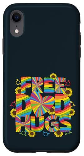 Free Dad Hugs LGBTQ Pride | Vater Sohn Tochter LGBT Papa Hülle für iPhone XR von Love Unboxed Apparel.USA
