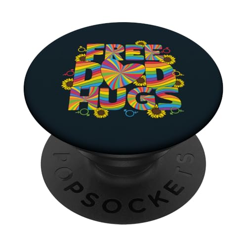 Free Dad Hugs LGBTQ Pride | Vater Sohn Tochter LGBT Papa PopSockets Klebender PopGrip von Love Unboxed Apparel.USA