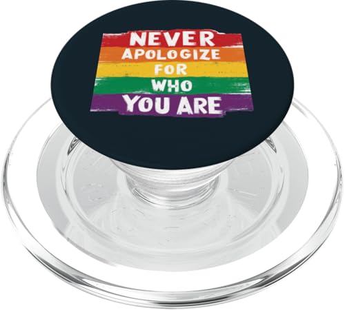 LGBT-Flagge Entschuldige dich niemals dafür, wer du bist LGBTQ Pride Month PopSockets PopGrip für MagSafe von Love Unboxed Apparel.USA