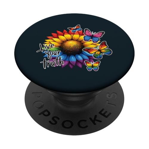 LGBT Pride | Live Your Truth LGBTQ Pride Sonnenblume Schmetterling PopSockets Klebender PopGrip LGBT Pride | Live Your Truth LGBTQ Pride Sonnenblume Schmetterling PopSockets Klebender PopGrip von Love Unboxed Apparel.USA
