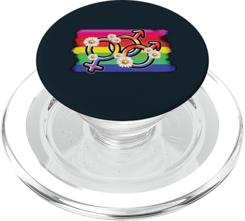 LGBTQ Pride Regenbogenflagge mit Geschlechtssymbolen Liebe Gleichheit PopSockets PopGrip für MagSafe von Love Unboxed Apparel.USA