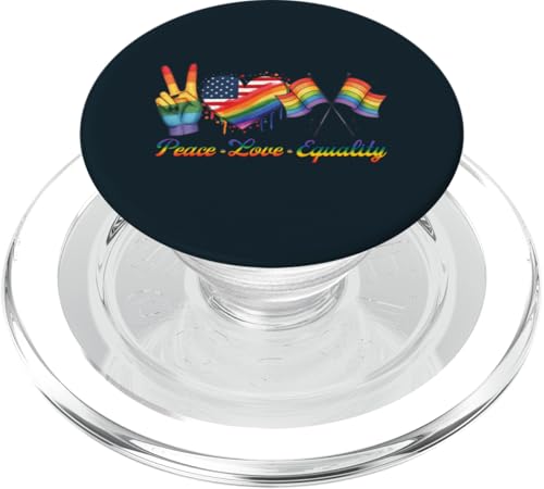 LGBTQ Regenbogen Amerikanische Flagge Frieden Liebe Gleichheit LGBT Pride PopSockets PopGrip für MagSafe von Love Unboxed Apparel.USA