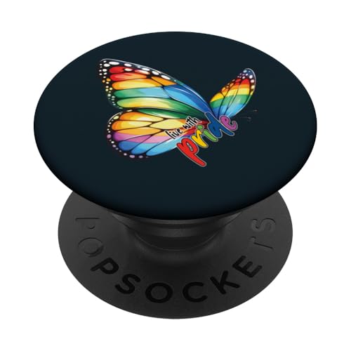 Lebe mit Pride Butterfly LGBT | Stärken Sie die LGBTQ-Community PopSockets Klebender PopGrip Lebe mit Pride Butterfly LGBT | Stärken Sie die LGBTQ-Community PopSockets Klebender PopGrip von Love Unboxed Apparel.USA