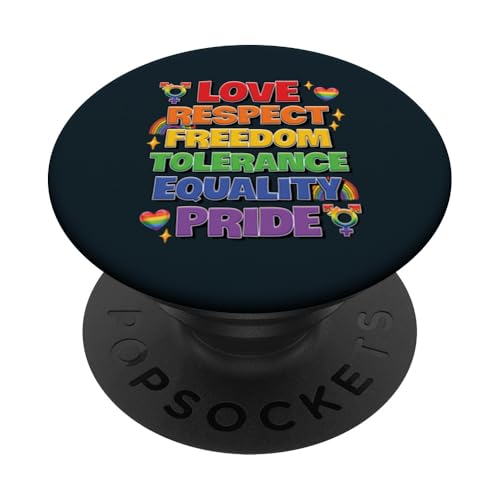 Liebe Respekt Freiheit Toleranz Gleichheit LGBTQ Pride Monat PopSockets Klebender PopGrip von Love Unboxed Apparel.USA