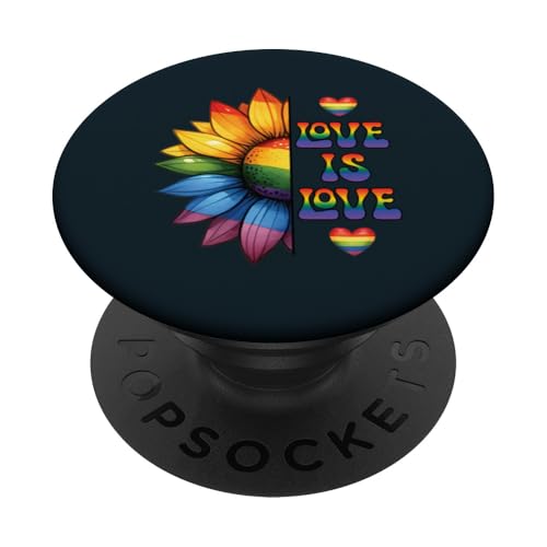 Liebe ist Liebe Sunflower Pride LGBT | Liebe LGBTQ Pride Month PopSockets Klebender PopGrip von Love Unboxed Apparel.USA