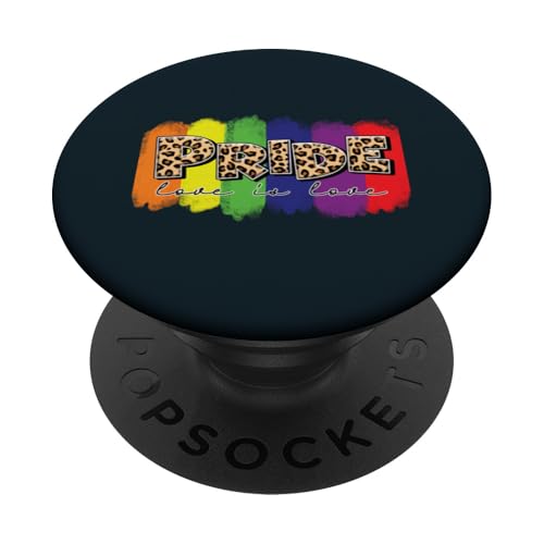Pride LGBT mit Leopardenmuster — Gleichheit, Liebe, LGBTQ, Empowerment PopSockets Klebender PopGrip von Love Unboxed Apparel.USA