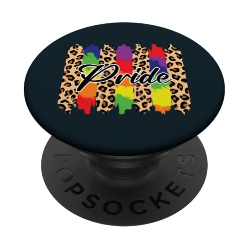 Pride LGBT mit Leopardenmuster — Gleichheit, Liebe, LGBTQ, Empowerment PopSockets Klebender PopGrip von Love Unboxed Apparel.USA