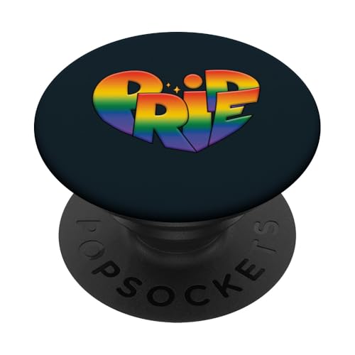 Pride Rainbow Heart LGBT | LGBTQ-Stärkung und Solidarität PopSockets Klebender PopGrip von Love Unboxed Apparel.USA