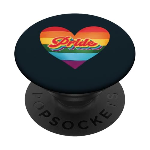 Pride Rainbow Heart LGBT | LGBTQ-Stärkung und Solidarität PopSockets Klebender PopGrip von Love Unboxed Apparel.USA